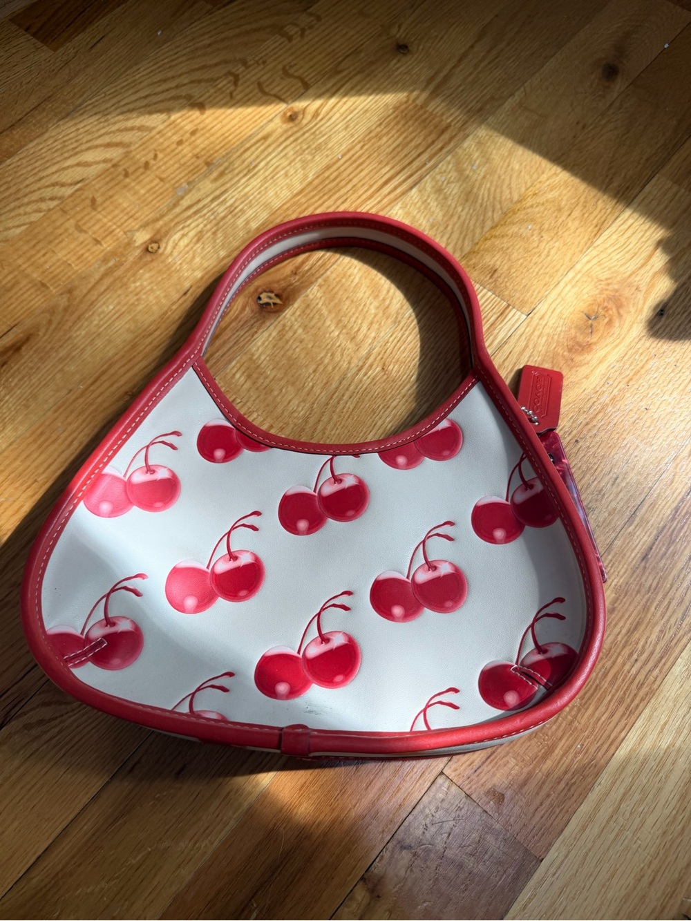 Coach Coachtopia Cherry Print Red & White Shoulder Bag